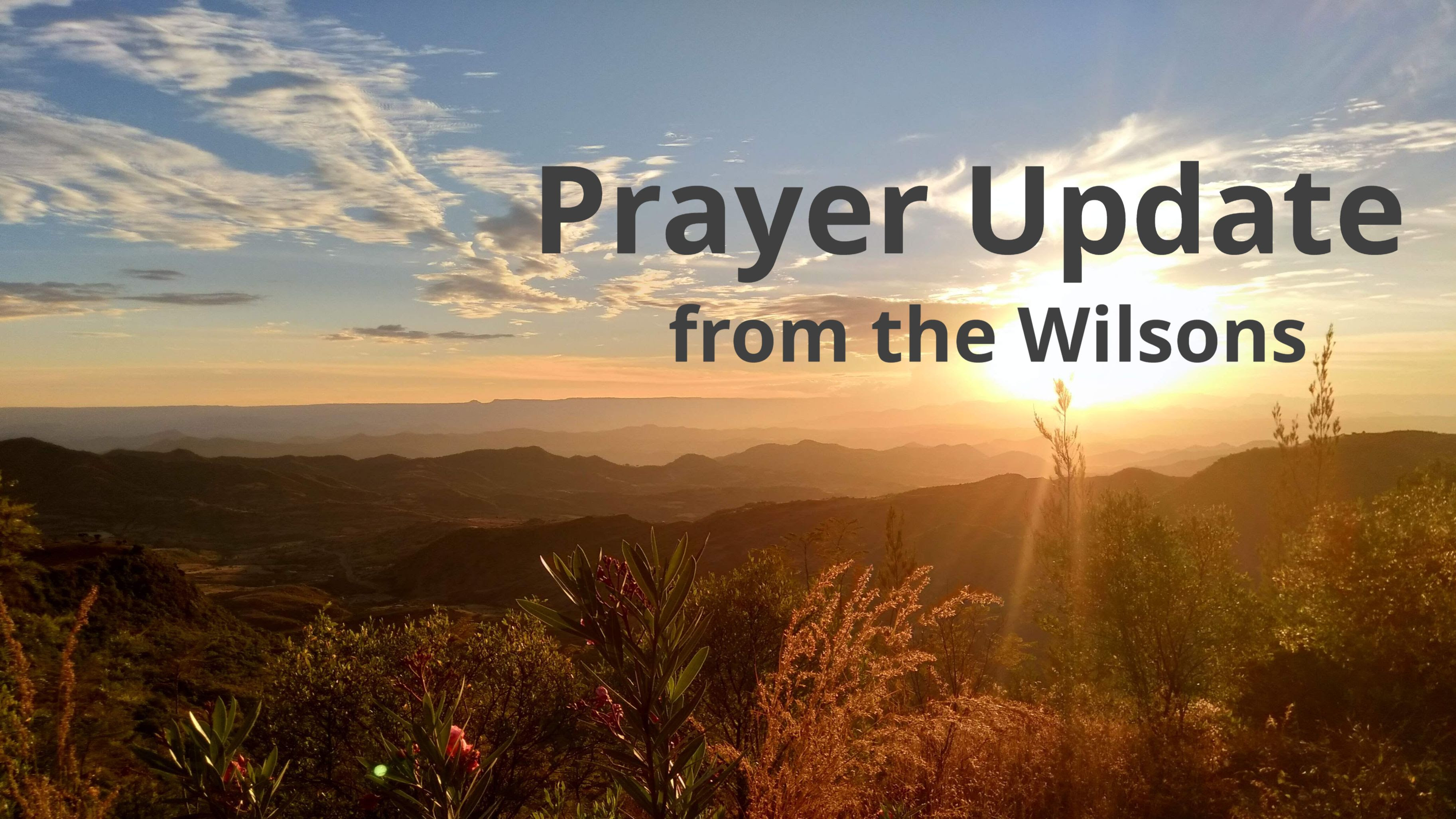 Prayer update from the Wilsons